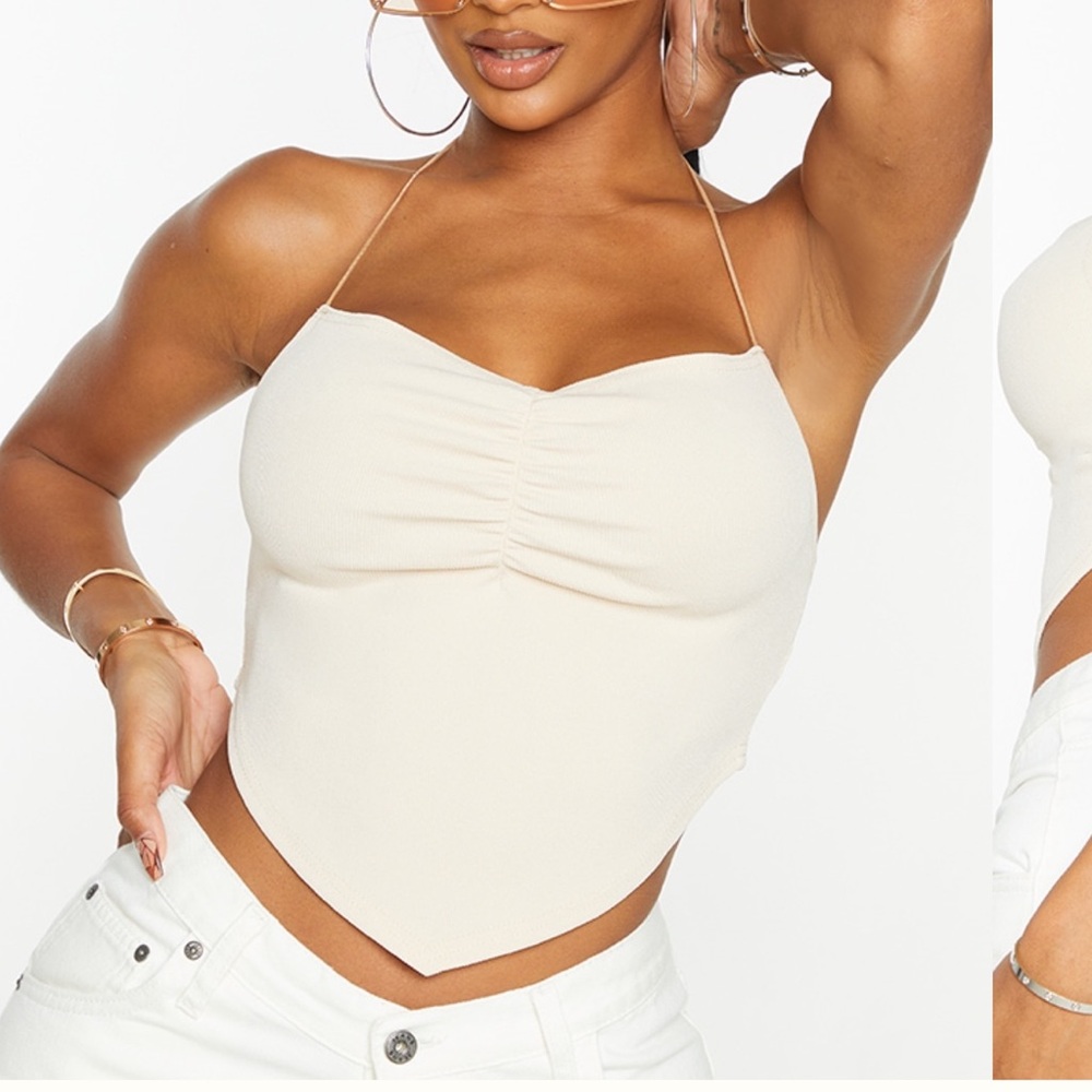 PLT Soft Rib Ruched Halter